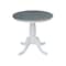 International Concepts Round 30 in Rd Top Ped Table, Dining Ht, White/Heather Gray, 30 W, 30 L, 29.1 in H, Wood K05-30RT - alternate 1